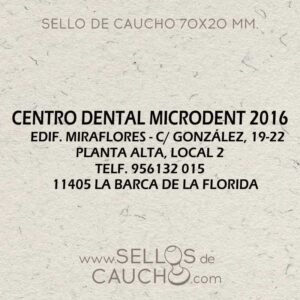 Sellos personalizados 70x20 mm.