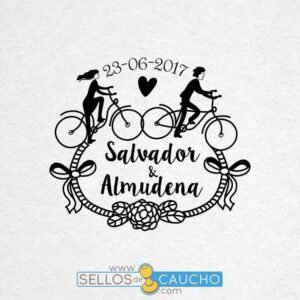 sello boda Paseo en bicicleta